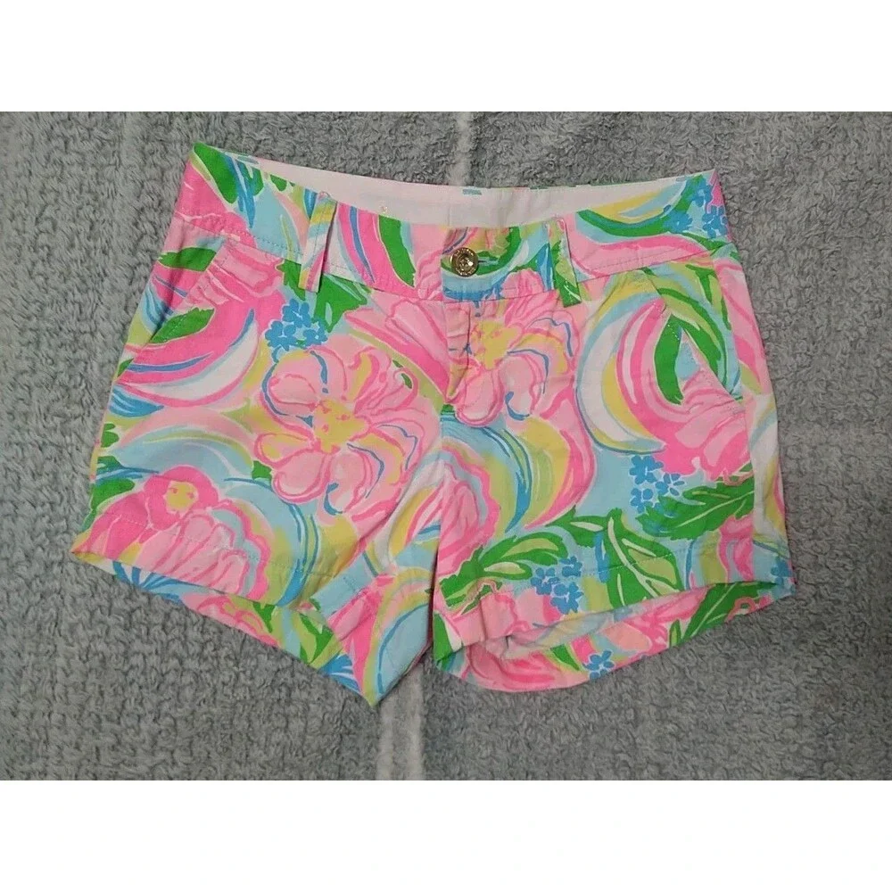 Lilly Pulitzer The Callahan Shorts Multicolor Size 0 Boho Beachy Summer Feminine